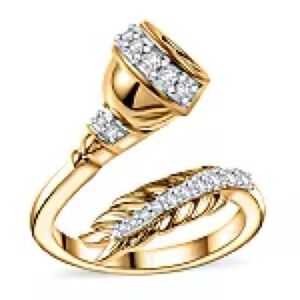 Moissanite.5 ctw 18k gold vermeil ring, size 6